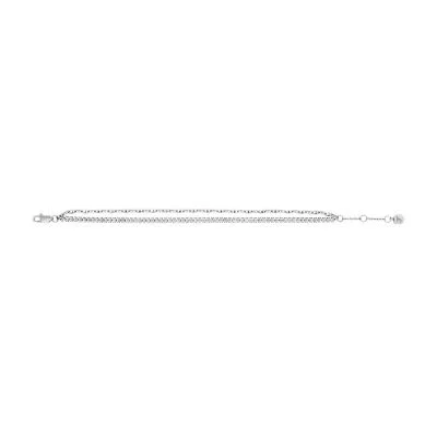 Heritage D-Link Glitz Silver-Tone Brass Chain Tennis Bracelet Heritage D-Link Glitz Silver-Tone Brass Chain Tennis Bracelet