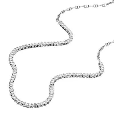 Heritage D-Link Glitz Stainless Steel Chain Tennis Necklace Heritage D-Link Glitz Stainless Steel Chain Tennis Necklace