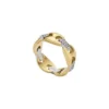 Heritage D-Link Glitz Two-Tone Stainless Steel Band Ring Heritage D-Link Glitz Two-Tone Stainless Steel Band Ring
