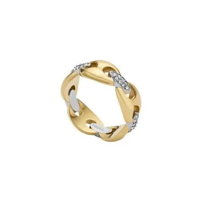 Heritage D-Link Glitz Two-Tone Stainless Steel Band Ring Heritage D-Link Glitz Two-Tone Stainless Steel Band Ring