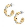 Heritage D-Link Glitz Two-Tone Stainless Steel Hoop Earrings Heritage D-Link Glitz Two-Tone Stainless Steel Hoop Earrings