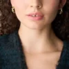 Heritage D-Link Glitz Two-Tone Stainless Steel Hoop Earrings Heritage D-Link Glitz Two-Tone Stainless Steel Hoop Earrings