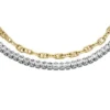 Heritage D-Link Glitz Two-Tone Stainless Steel Tennis Bracelet Heritage D-Link Glitz Two-Tone Stainless Steel Tennis Bracelet