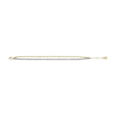 Heritage D-Link Glitz Two-Tone Stainless Steel Tennis Bracelet Heritage D-Link Glitz Two-Tone Stainless Steel Tennis Bracelet