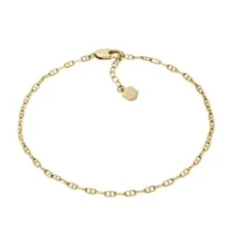 Heritage D-Link Gold-Tone Brass Chain Anklet