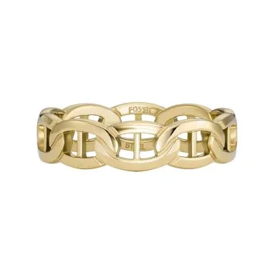 Heritage D-Link Gold-Tone Stainless Steel Band Ring Heritage D-Link Gold-Tone Stainless Steel Band Ring