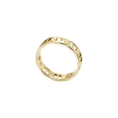 Heritage D-Link Gold-Tone Stainless Steel Band Ring Heritage D-Link Gold-Tone Stainless Steel Band Ring