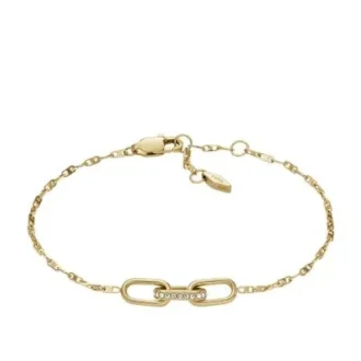 Heritage D-Link Gold-Tone Stainless Steel Chain Bracelet