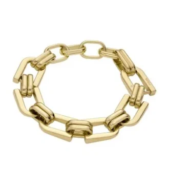 Heritage D-Link Gold-Tone Stainless Steel Chain Bracelet