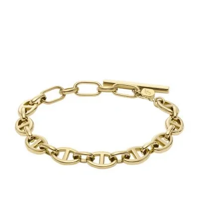Heritage D-Link Gold-Tone Stainless Steel Chain Bracelet Heritage D-Link Gold-Tone Stainless Steel Chain Bracelet