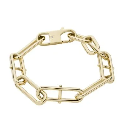 Heritage D-Link Gold-Tone Stainless Steel Chain Bracelet Heritage D-Link Gold-Tone Stainless Steel Chain Bracelet
