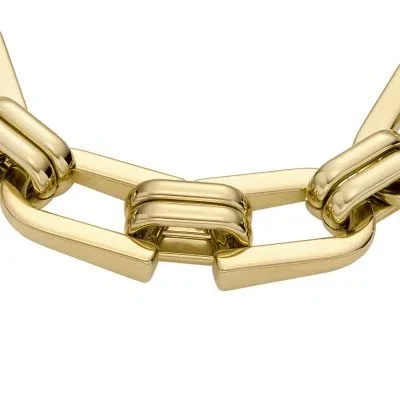 Heritage D-Link Gold-Tone Stainless Steel Chain Bracelet Heritage D-Link Gold-Tone Stainless Steel Chain Bracelet