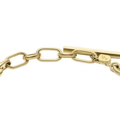 Heritage D-Link Gold-Tone Stainless Steel Chain Bracelet Heritage D-Link Gold-Tone Stainless Steel Chain Bracelet