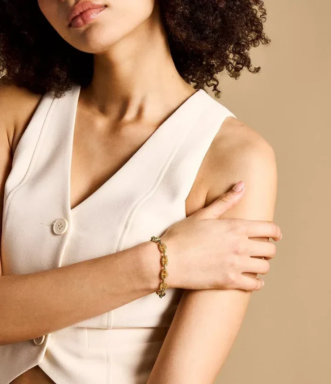 Heritage D-Link Gold-Tone Stainless Steel Chain Bracelet Heritage D-Link Gold-Tone Stainless Steel Chain Bracelet