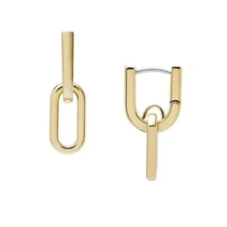 Heritage D-Link Gold-Tone Stainless Steel Drop Earrings