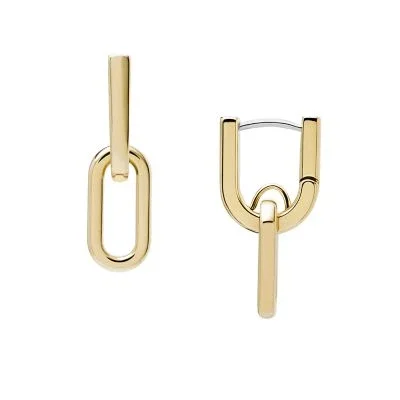 Heritage D-Link Gold-Tone Stainless Steel Drop Earrings Heritage D-Link Gold-Tone Stainless Steel Drop Earrings