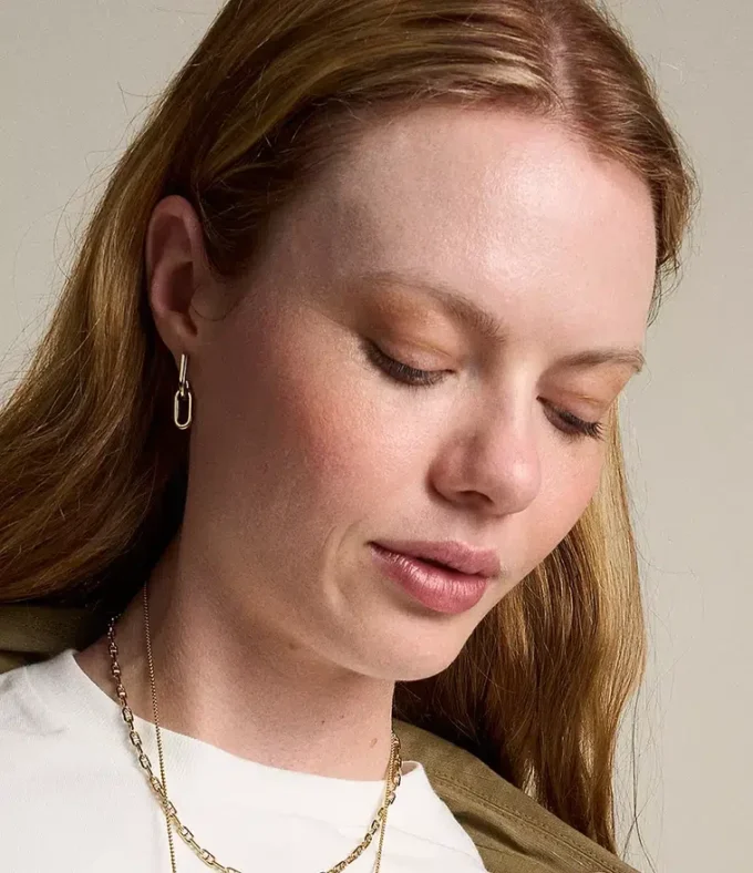 Heritage D-Link Gold-Tone Stainless Steel Drop Earrings Heritage D-Link Gold-Tone Stainless Steel Drop Earrings
