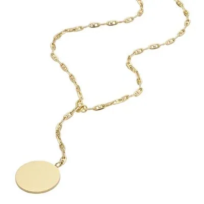 Heritage D-Link Gold-Tone Stainless Steel Y-Neck Necklace Heritage D-Link Gold-Tone Stainless Steel Y-Neck Necklace