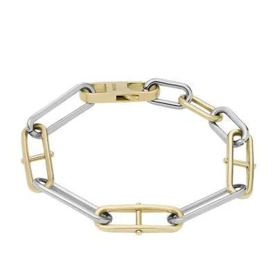 Heritage D-Link Two-Tone Stainless Steel Chain Bracelet Heritage D-Link Two-Tone Stainless Steel Chain Bracelet