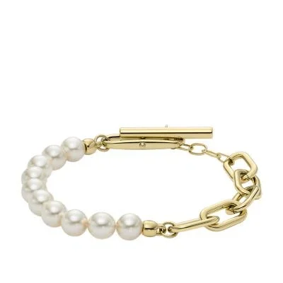 Heritage Pearl D-Link Gold-Tone Stainless Steel Chain Bracelet Heritage Pearl D-Link Gold-Tone Stainless Steel Chain Bracelet
