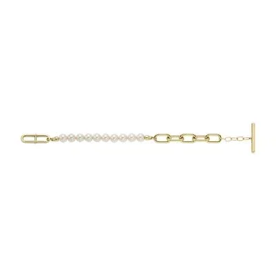 Heritage Pearl D-Link Gold-Tone Stainless Steel Chain Bracelet Heritage Pearl D-Link Gold-Tone Stainless Steel Chain Bracelet