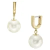 Heritage Pearl D-Link Gold-Tone Stainless Steel Hoop Earrings Heritage Pearl D-Link Gold-Tone Stainless Steel Hoop Earrings