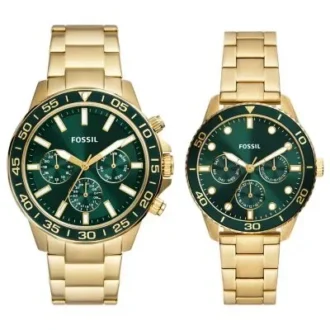 his and hers multifunction gold tone stainless steel watch set 1 330x330 - His and Hers Multifunction Gold-Tone Stainless Steel Watch Set