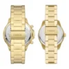 His and Hers Multifunction Gold-Tone Stainless Steel Watch Set His and Hers Multifunction Gold-Tone Stainless Steel Watch Set