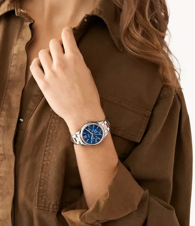 His and Hers Multifunction Two-Tone Stainless Steel Watch Set His and Hers Multifunction Two-Tone Stainless Steel Watch Set