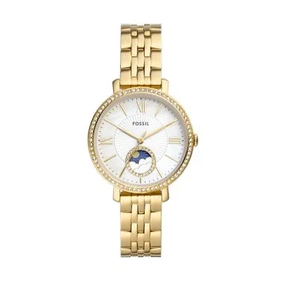 Jacqueline Sun Moon Multifunction Gold-Tone Stainless Steel Watch Jacqueline Sun Moon Multifunction Gold-Tone Stainless Steel Watch