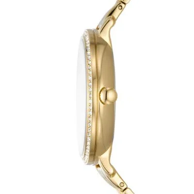 Jacqueline Sun Moon Multifunction Gold-Tone Stainless Steel Watch Jacqueline Sun Moon Multifunction Gold-Tone Stainless Steel Watch