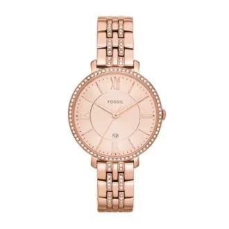 Jacqueline Three-Hand Rose Gold-Tone Stainless Steel Watch
