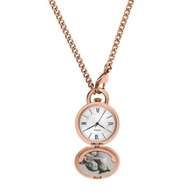 Jacqueline Three-Hand Rose Gold-Tone Stainless Steel Watch Locket Jacqueline Three-Hand Rose Gold-Tone Stainless Steel Watch Locket