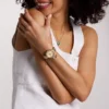 Karli Three-Hand Gold-Tone Watch and Bracelet Set Karli Three-Hand Gold-Tone Watch and Bracelet Set