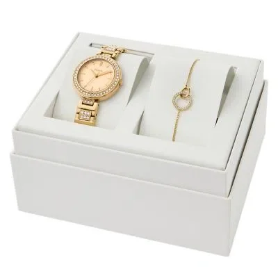 Karli Three-Hand Gold-Tone Watch and Bracelet Set Karli Three-Hand Gold-Tone Watch and Bracelet Set
