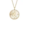 Leo Sutton Zodiac Gold-Tone Stainless Steel Gold Mother-of-Pearl Pendant Necklace Leo Sutton Zodiac Gold-Tone Stainless Steel Gold Mother-of-Pearl Pendant Necklace