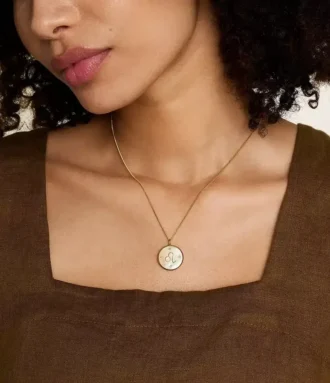 Leo Sutton Zodiac Gold-Tone Stainless Steel Gold Mother-of-Pearl Pendant Necklace Leo Sutton Zodiac Gold-Tone Stainless Steel Gold Mother-of-Pearl Pendant Necklace
