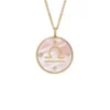 Libra Sutton Zodiac Gold-Tone Stainless Steel Pink Mother-of-Pearl Pendant Necklace Libra Sutton Zodiac Gold-Tone Stainless Steel Pink Mother-of-Pearl Pendant Necklace