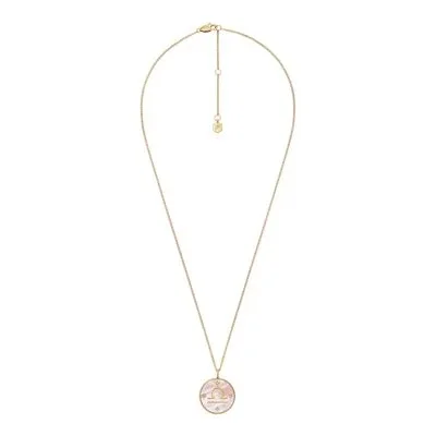 Libra Sutton Zodiac Gold-Tone Stainless Steel Pink Mother-of-Pearl Pendant Necklace Libra Sutton Zodiac Gold-Tone Stainless Steel Pink Mother-of-Pearl Pendant Necklace