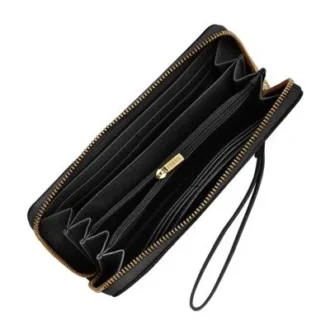 Logan Leather RFID Zip Around Clutch Wallet