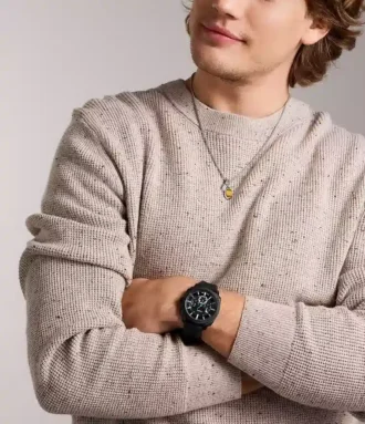 Machine Chronograph Black Silicone Watch