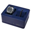 Machine Chronograph Black Silicone Watch and Bracelet Set