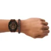 Machine Chronograph Brown Leather Watch and Bracelet Set Machine Chronograph Brown Leather Watch and Bracelet Set