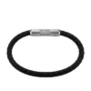 Machine Knurled Texture Black Silicone Station Bracelet
