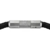 Machine Knurled Texture Black Silicone Station Bracelet