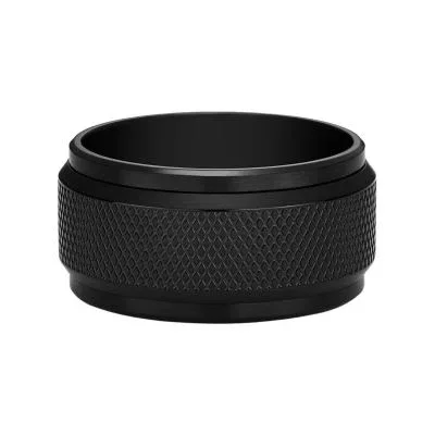 Machine Knurled Texture Black Stainless Steel Band Ring Machine Knurled Texture Black Stainless Steel Band Ring