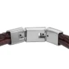Machine Knurled Texture Brown Leather Multi-Strand Bracelet Machine Knurled Texture Brown Leather Multi-Strand Bracelet