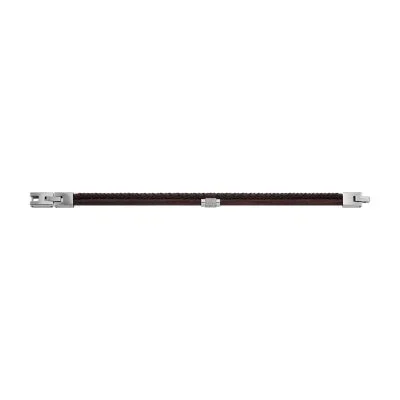 Machine Knurled Texture Brown Leather Multi-Strand Bracelet Machine Knurled Texture Brown Leather Multi-Strand Bracelet
