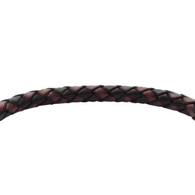 Machine Knurled Texture Leather and Stainless Steel Station Bracelet Machine Knurled Texture Leather and Stainless Steel Station Bracelet