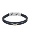 Machine Knurled Texture Navy Leather Multi-Strand Bracelet Machine Knurled Texture Navy Leather Multi-Strand Bracelet